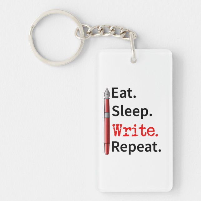 Porte-clefs Ecrivain de répétition d'écriture du sommeil de l' (Devant)