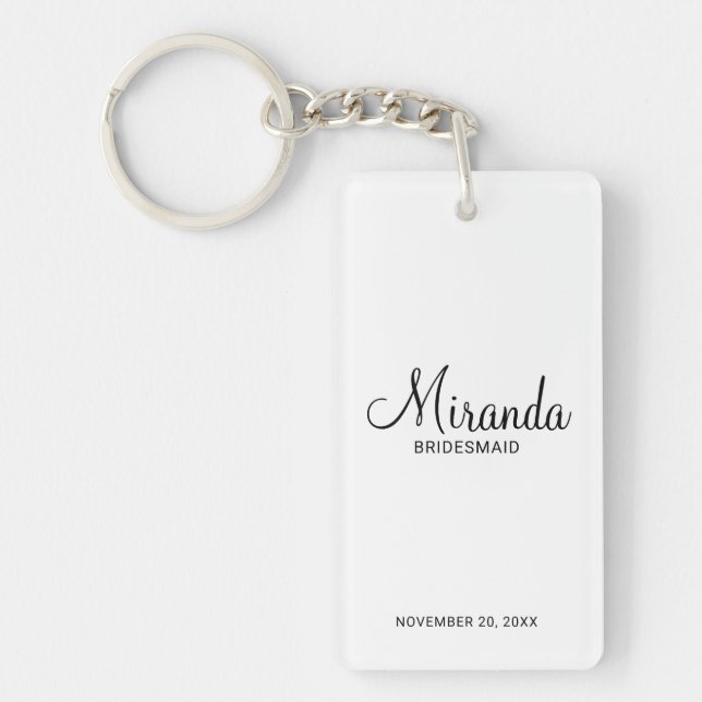 Porte-clefs Écrivain Personnalisé De Script Moderne (Devant)