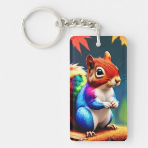 Porte-clefs Écureuil Assis Coloré Mignon