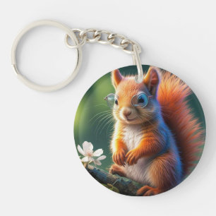 Porte-clefs Écureuil Brown assis sur la branche-567656