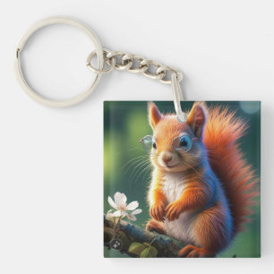 Porte-clefs Écureuil Brown assis sur la branche-567656