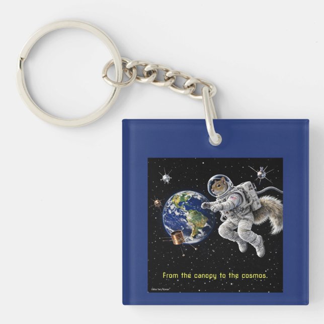 Porte-clefs Écureuil dans l'espace (Devant)