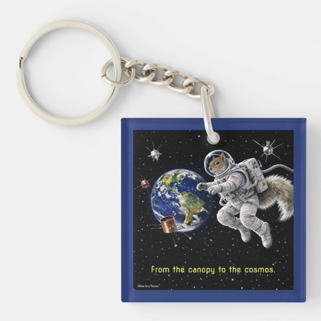 Porte-clefs Écureuil dans l'espace (Devant)