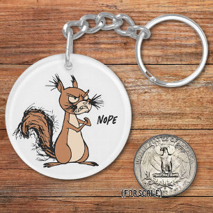 Porte-clefs Écureuil en colère Dessin Sac à Phrase Sarcastique