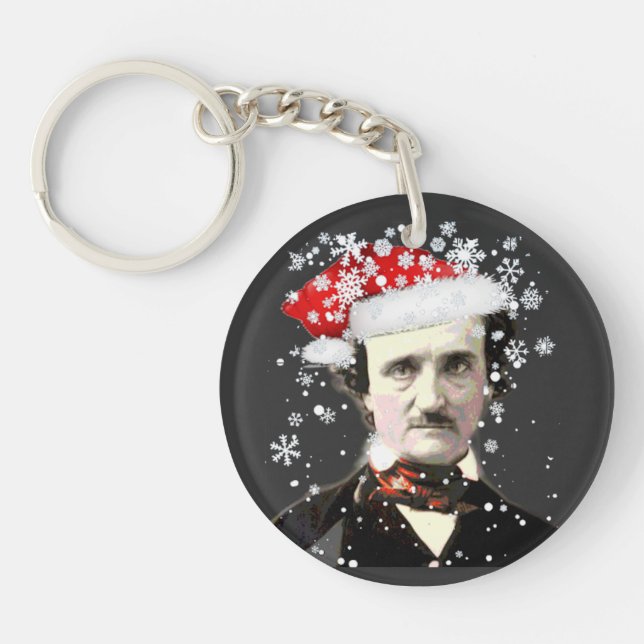 Porte-clefs Edgar Allan Poe Casquette de Noël Snowflake Porte  (Devant)