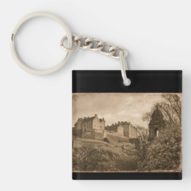 Porte-clefs Edinburgh Castle Sepia Photograph (Devant)