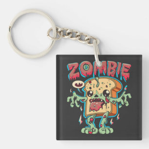 Porte-clefs Éffrayant Halloween Zombie Toast Funny Halloween c