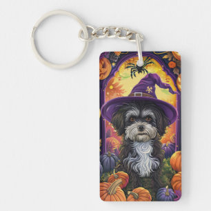 Porte-clefs Éffrayant Havanais Chien Halloween sorcière et Cit