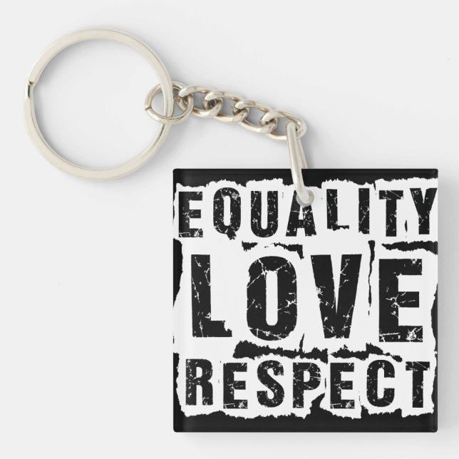 Porte-clefs Égalité Amour et respect Mois de la fierté (Devant)
