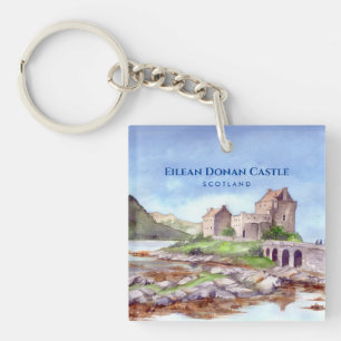 Porte-clefs Eilean Donan Castle Ecosse aquarelle peinture