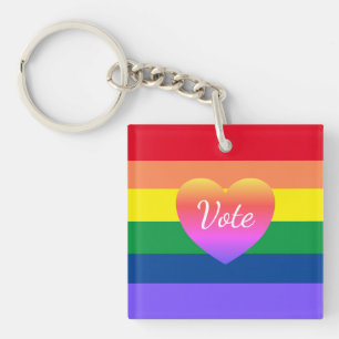Porte-clefs Élection 2024 du Gay pride LGBTQ Rainbow