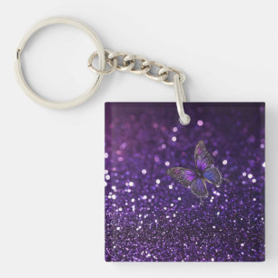 Porte-clefs Élégance Enchanteresse : Le Papillon Pailleté Viol