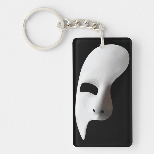 Porte-clefs Élégance Éthérée : Masque Fantôme Effrayant (Devant)