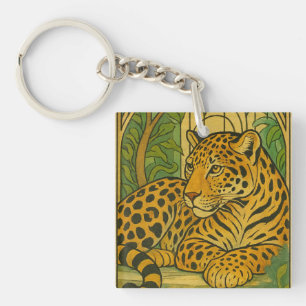 Porte-clefs Élégance stylisée de la jungle
