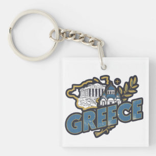 Porte-clefs Élégance Vintage Grèce Europe Voyage Souvenir