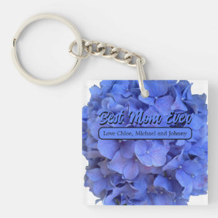 Porte-clefs Elégant bleu perwinkle hydrangée florale