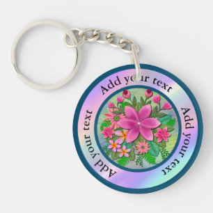 Porte-clefs Élégant bouquet de fleurs botaniques à l'aquarelle