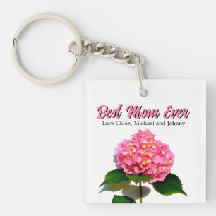 Porte-clefs Élégant cadeau floral rose pour maman
