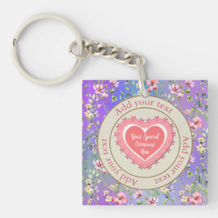 Porte-clefs Elégant cadre de coeur floral : pour chaque occasi