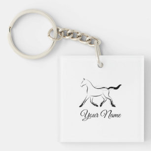 Porte-clefs Élégant cheval en couleur noire