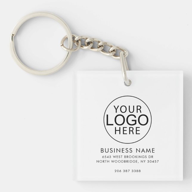 Porte-clefs Élégant code QR d'entreprise de logo commercial pe (Devant)