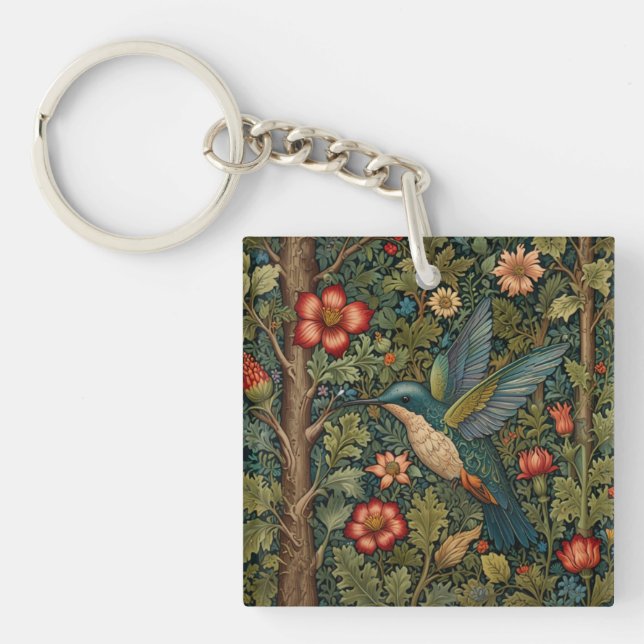 Porte-clefs Élégant colibri romantique boho chic (Devant)