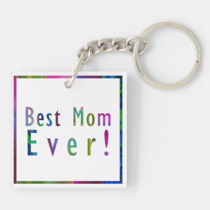 Porte-clefs Elégant Colorful Photo personnalisée Meilleure Mam