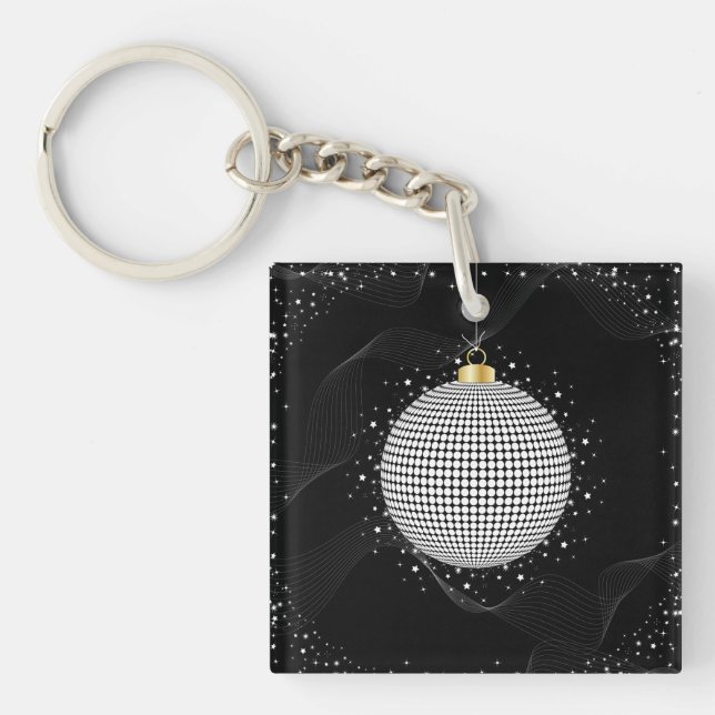 Porte-clefs Elegant Disco Ball Christmas Ornament (Devant)