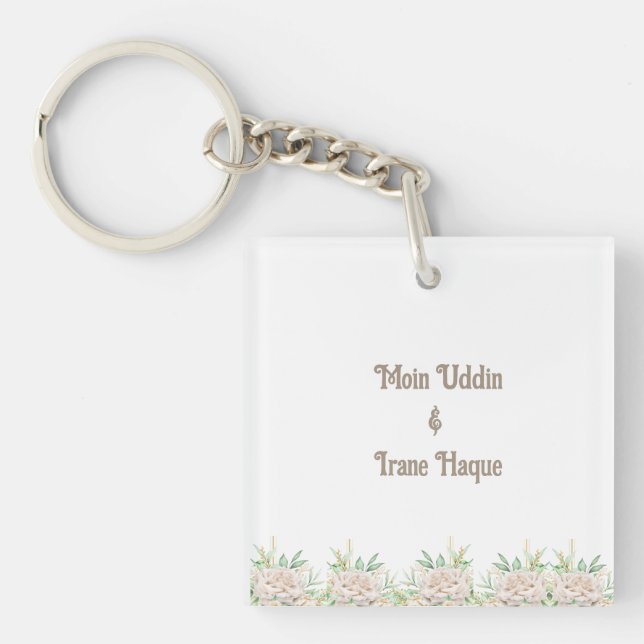 Porte-clefs Elegant Floral Islamic Nikah Ceremony Invitation (Devant)