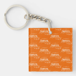 Porte-clefs Élégant Grateful Automne Typographie Motif Art