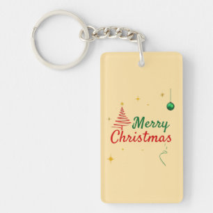 Porte-clefs Elégant Joyeux Noël Arbre de Noël Design de vacanc