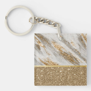 Porte-clefs Élégant Luxueux Paillettes Dorées Brillantes