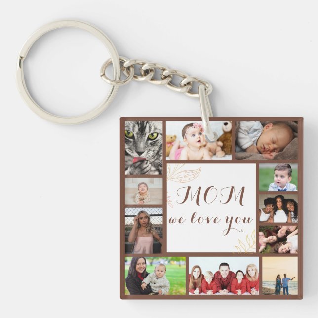 Porte-clefs Elegant Maman We Love You Photo Collage Porte - cl (Devant)