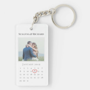 Porte-clefs Élégant Mariage blanc Anniversaire photo