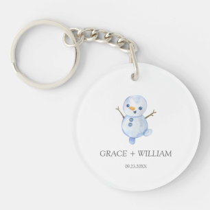 Porte-clefs Élégant mariage des flocons de neige d'hiver