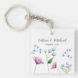 Porte-clefs Élégant Mariage Floral Soft Botanical Romance