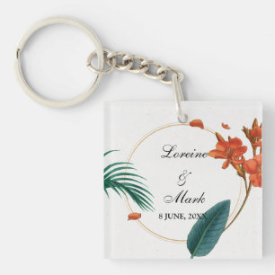 Porte-clefs Élégant Mariage floral tropical