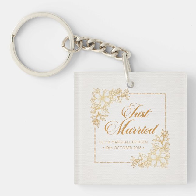 Porte-clefs Élégant Mariage marié| Porte - clé (Devant)
