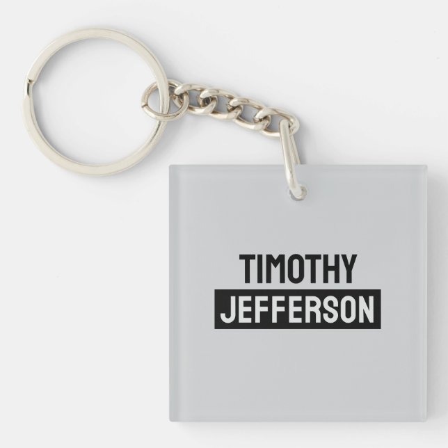 Porte-clefs Elegant Modern Minimalist Own Name (Devant)