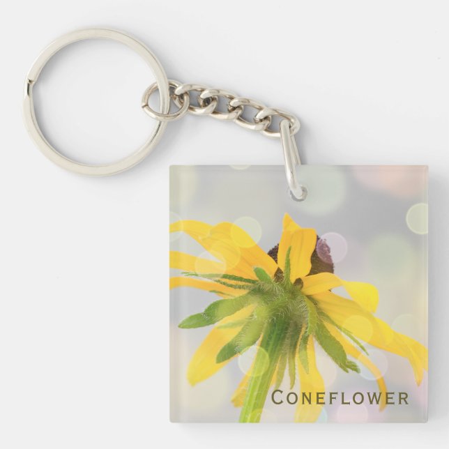 Porte-clefs Élégant, moderne, amusant confleur jaune Fleur sau (Devant)