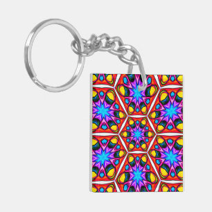Porte-clefs Élégant motif floral Abstrait