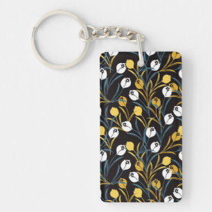 Porte-clefs Élégant motif floral de Tulipe