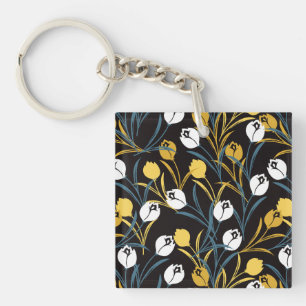 Porte-clefs Élégant motif floral de Tulipe