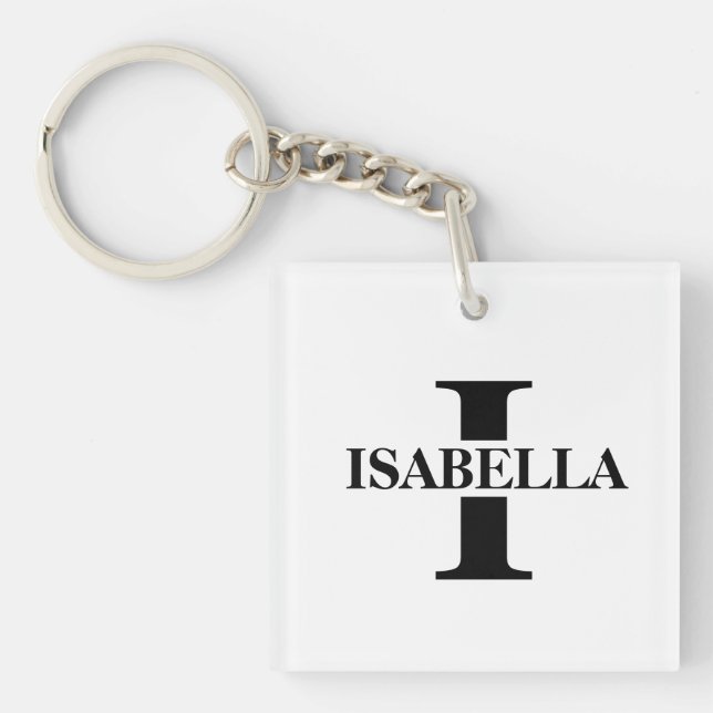 Porte-clefs Elegant Name Inside Initial Monogram Design (Devant)