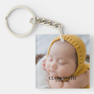 Porte-clefs Élégant nouveau faire-part bébé