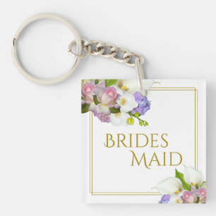 Porte-clefs Elégant Pastel Floral Bridesmaid Mariage Favor