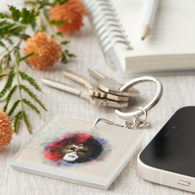 Porte-clefs Elégant Porte - clé de Masque de Carnaval vénitien (Devant Droit)