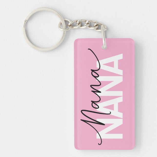 Porte-clefs Élégant Porte - clé rose NANA - Grandma de script  (Devant)