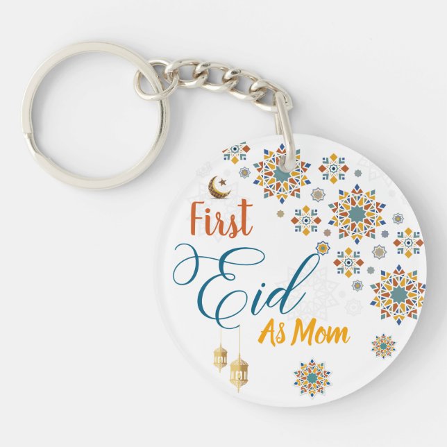 Porte-clefs Elégant premier Aïd Moubarak maman Calligraphie Lu (Devant)