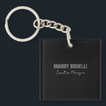 Porte-clefs Élégant professionnel minimaliste moderne ajouter<br><div class="desc">Un design parfait qui fonctionnera en affaires ou dans votre vie privée. Un look simple,  minimaliste et parfait. Juste pour vous.</div>